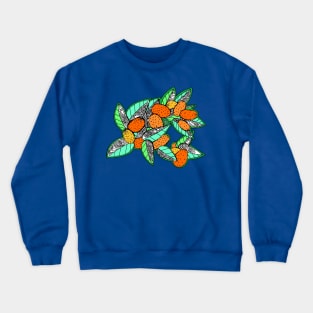 Juicy Ripe California Kumquats with Pop Art Leaves Crewneck Sweatshirt
